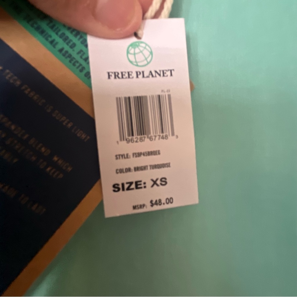 Free Planet  Mens Everyday Shorts Turquoise Flat  Front Shorts Size X Small NWT - Picture 8 of 15